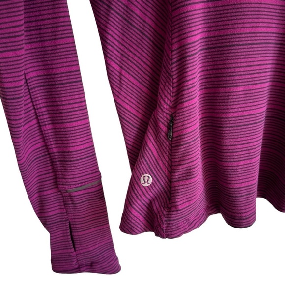 Lululemon Kanto Catch Me Long Sleeve Kanto Stripe Regal Plum Naval Blue, Size 4 - Picture 10 of 11